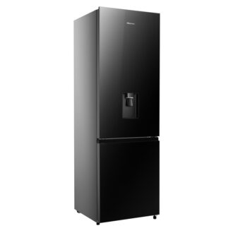 Hisense Refrigerator 347L Bottom Freezer Ultra-slim Water Dispenser, Frostless Technology, Soft LED Lighting, Huge Space Box Black H450BMIB-WD