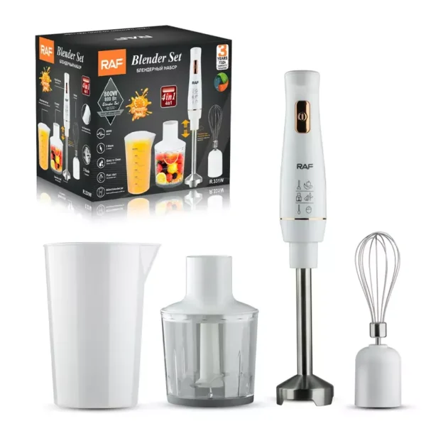 RAF 4 in 1Electric Blender Handheld Immersion 800w Hand Mixer for Kitchen Stainless Steam