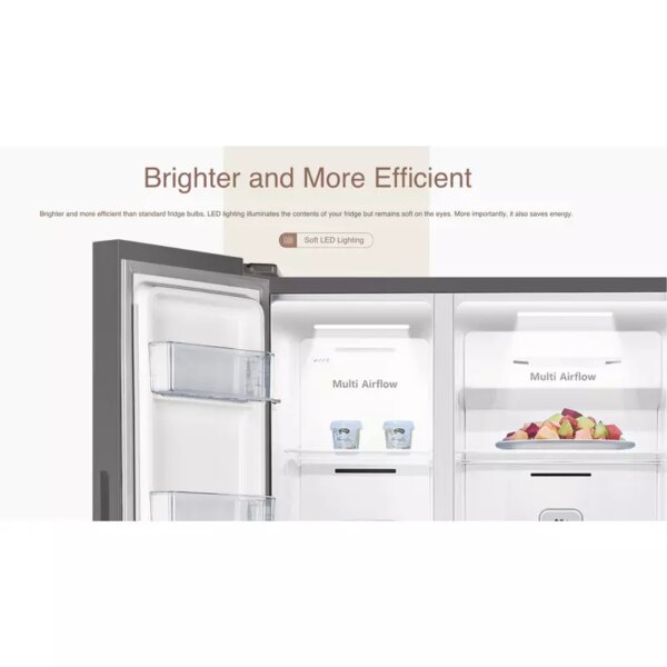 Hisense Side By Side Fridge Blue & White Glass 508L H670SDBL-WD