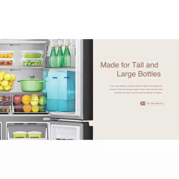 Hisense Side By Side Fridge Blue & White Glass 508L H670SDBL-WD