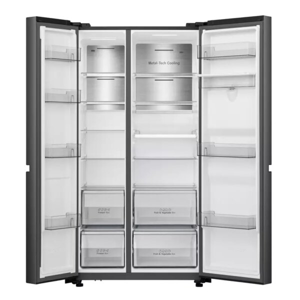 HISENSE FRIDGE Side By Side Refrigerator, Inverter & LED Touch 637 Litres H800SBWD