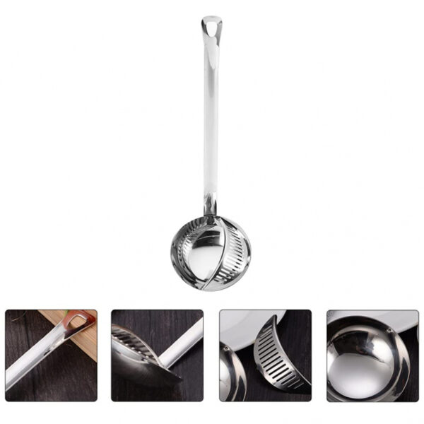 Nadstar Stainless Steel Hot Pot Soup Spoon Strainer Scoops Spoon Slotted Strainer Ladle Gravy Ladle Colander Kitchen D198