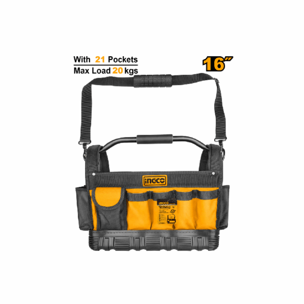 Ingco Tool Bag 16" with 21pcs Pockets, 1pc Hanger HTBGL01