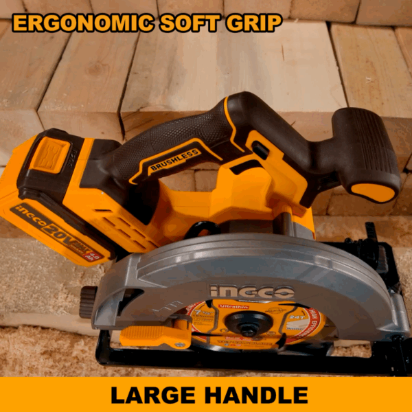 Ingco Cordless Circular Saw 20V with Brushless Motor & Adjustment Settings CSLI18511