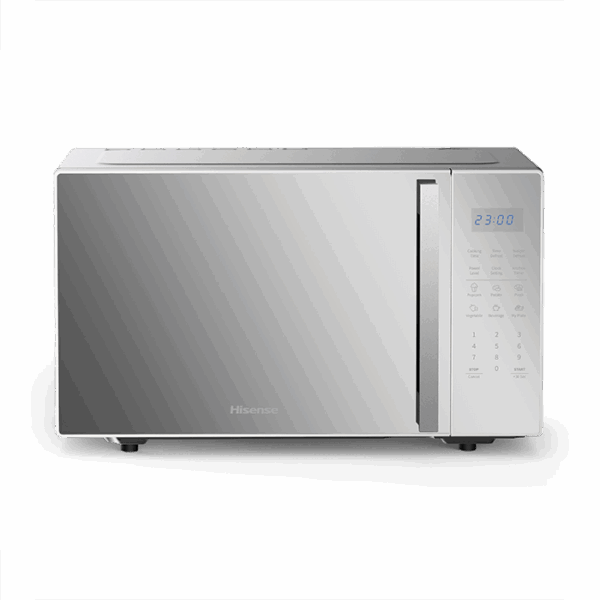 Hisense Microwave 30L 700W Solo Digital Touch Display, 6 Levels, Mirror Finish Silver H30MOMS9H