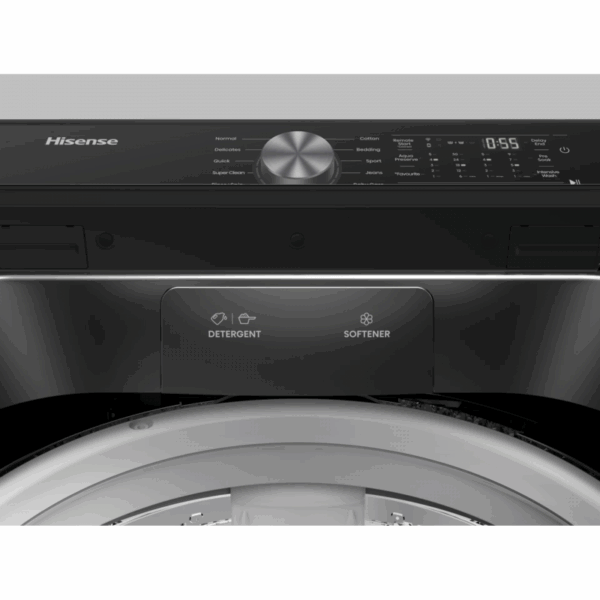 Hisense Washing Machine 18kg Top Loading, LED Display, Double Water Inlets, Smart Fuzzy Logic, Connect Life, Pre Soak Function, Self Programming Function Titanium Silver WT5T1825DT