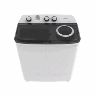 Hisense Washing Machine 8kg Manual, Twin Tub, Rust Proof, Plastic Body, Low Noise, White WSXL801