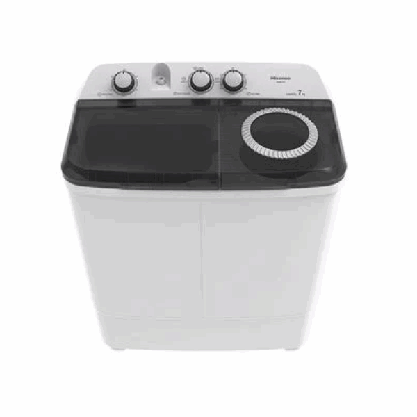 Hisense Washing Machine 8kg Manual, Twin Tub, Rust Proof, Plastic Body, Low Noise, White WSXL801