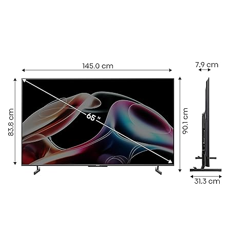 Hisense 65" Smart Mini 4K ULED TV with Dolby Atmos, Quad-Core processor, Hi-View Engine, HDR10+, Free Sync Premium, Light Sensing, Dual-band Wi-Fi 65U7K