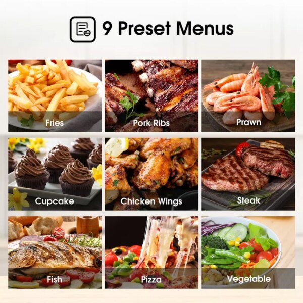 Hisense Digital Air Fryer 3.5L 1400W, LED Digital Control Panel, Adjustable Thermostat, Non Stick Basket, Overheat Protection, 9 Pre Setting Cooking Programs H04AFBK1S1