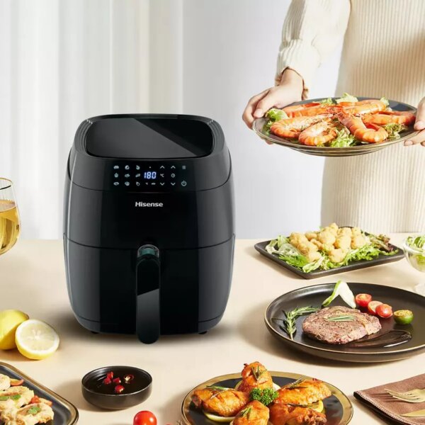 Hisense Digital Air Fryer 3.5L 1400W, LED Digital Control Panel, Adjustable Thermostat, Non Stick Basket, Overheat Protection, 9 Pre Setting Cooking Programs H04AFBK1S1