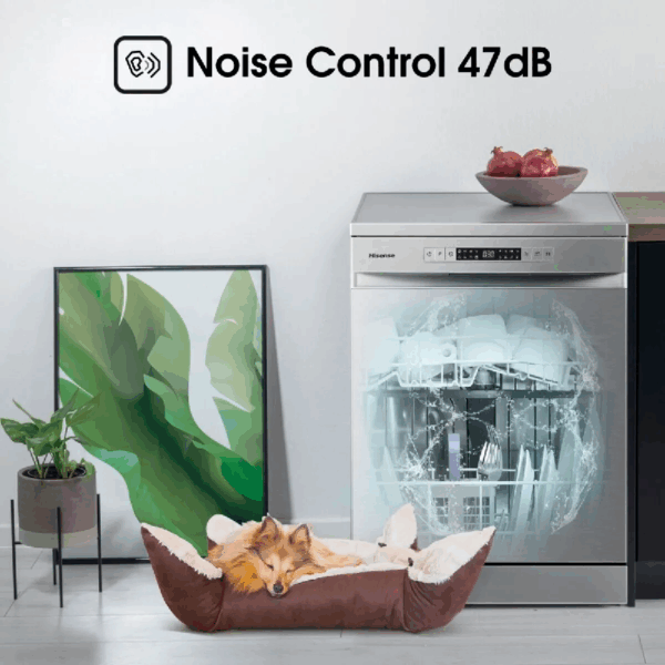 Hisense 13 Place Dishwasher with 8 Programs, LED Display, Touch Control, Stainless Steel Tub & Filter, Inox H13DX