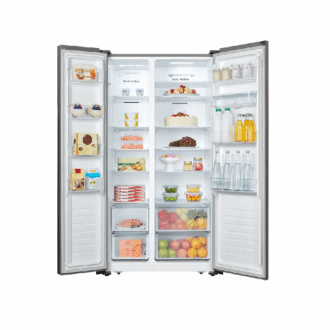 Hisense Refrigerator 508L Side By Side Door, with Water Dispenser, No-Frost, Pink & White RS3N518NAG