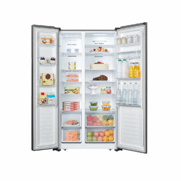 Hisense Refrigerator 508L Side By Side Door, with Water Dispenser, No-Frost, Pink & White RS3N518NAG