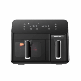 Hisense Dual Air Fryer 8.6L with LED Touch Control Panel, Two Cooking Basket 5.3L & 3.3L, Black H09AFBK2S5