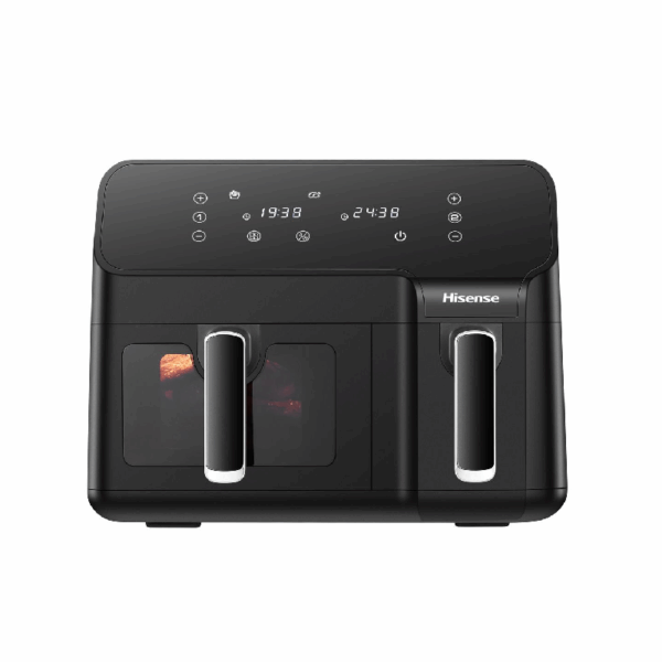 Hisense Dual Air Fryer 8.6L with LED Touch Control Panel, Two Cooking Basket 5.3L & 3.3L, Black H09AFBK2S5