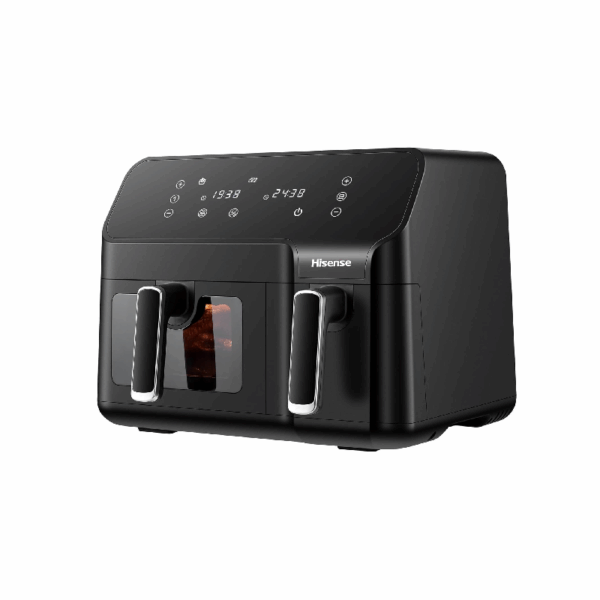 Hisense Dual Air Fryer 8.6L with LED Touch Control Panel, Two Cooking Basket 5.3L & 3.3L, Black H09AFBK2S5