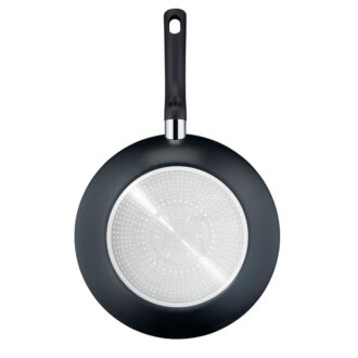 Tefal Total Induction Wokpan 28cm Non Stick Thermo Signal Titanium Partials 100% Safe Frying Pan Black Aluminium G1521944