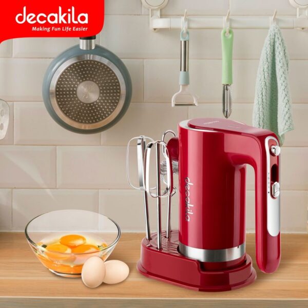 Decakila Hand Mixer 90W Cordless 7 Speeds 2 Attachments Rechargeable USB Chargers Easy to Charge KMMX006R
