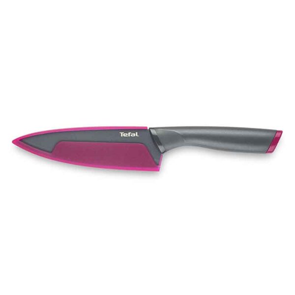 Tefal Fresh Kitchen Chef Knife With Cover 15cm Titanium Non Stick Coating Ideal For Slicing & Chopping All Types of Food High Performance Stainless Steel K1220304