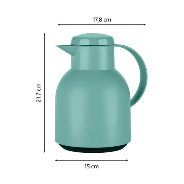 Tefal Samba Jug 1 Liter Green Isothermal Jug Translucent Vacuum Flask Plastic-Polypropylenex (PP) Glass Liner F4010210