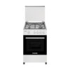 Nikai Cooker 50x50 Full Gas Oven Cooking Range 4 Gas Burner Glass Lid Pan Support Black Enamel 5 Knobs With 1 Tray + 1 Grid U2110N5
