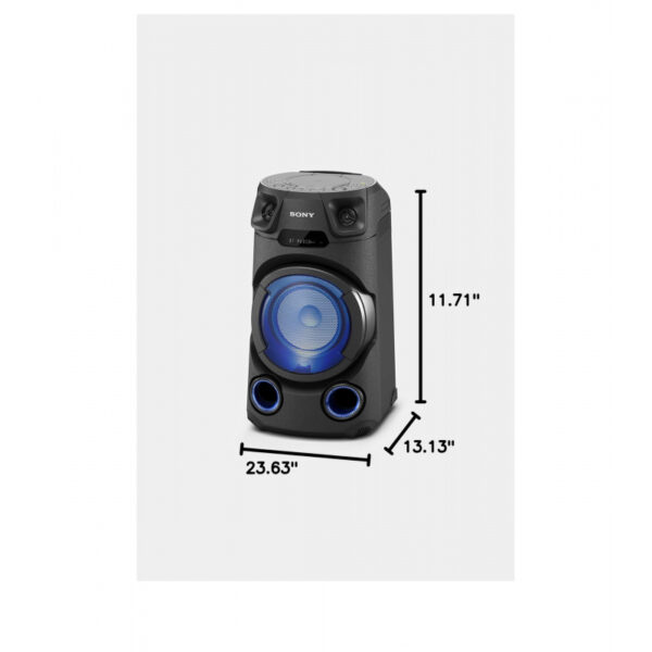Sony High Power Party Speaker Audio System with Bluetooth Technology, Speaker Light, Two High Efficiency Tweeter, Jet Bass Booster Technology, Fiestable App, Multi Device Connection MHC-V13