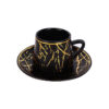 Nadstar Porcelain Cup & Saucer Golden Print Tea Coffee Cups 0030-1/2