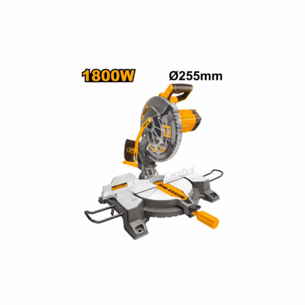 Ingco Mitre Saw 255mm 1800W with Carbon Brush, Extension Bars, TCT Blade & Dust Bag BMS18007