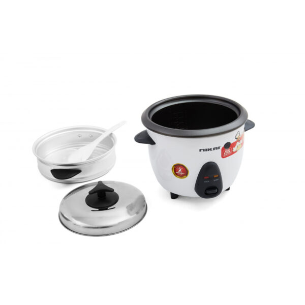Nikai Rice Cooker 1L 400W Detachable Power Cord Non Stick Teflon Top Steamer Keep Warm Function NR701A