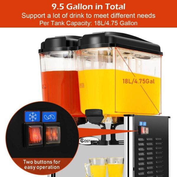 Generic Commercial Juice Dispenser 36L (18Lx2Tanks)