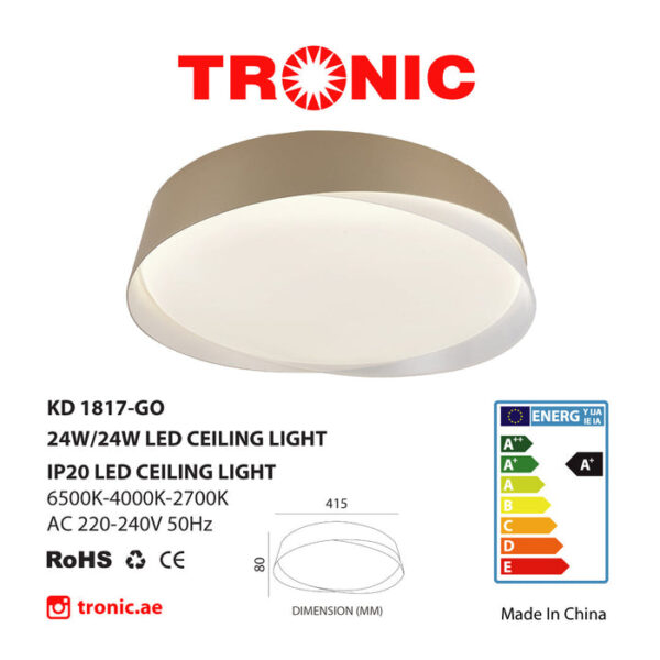 Tronic Simple LED Changeable (3 Shades) Ceiling Light