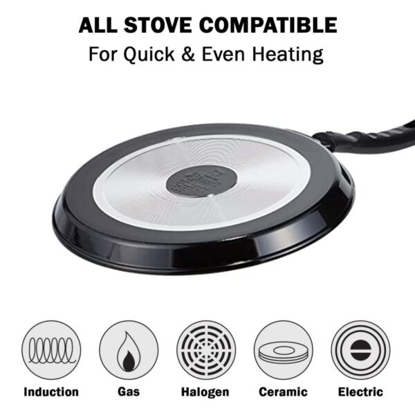 Pigeon Tawa Non-Stick Concave 25cm Aluminium Multi Tawa Pancake Pan Flat Pan Dosa Pan 260