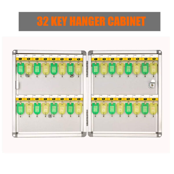 Defelom Key Box Aluminium Cabinet with Key Lock 32 Keys (Keychains not Included)