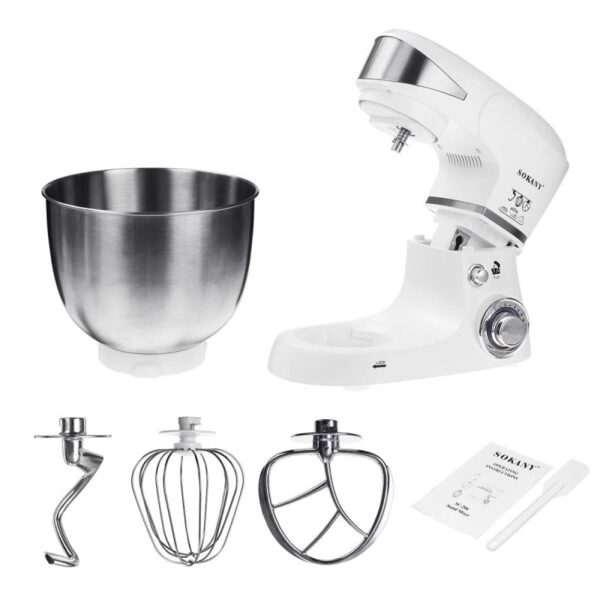 Sokany Electric Stand Mixer 1000W 5L 6 Speeds 3 Attachments