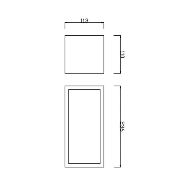 Tronic Stainless Steel Rectangular Cuboid Wall Light
