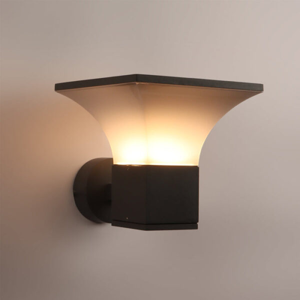 Tronic Black Square Cone-Shaped Wall Light