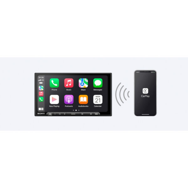 Sony 6.95" Multimedia Receiver with Wireless Apple CarPlay/Android Auto, HDMI Video Input and Maestro Ready, Frameless Touchscreen, Antiglare display, Type-C USB, Digital Clarity Tuner With Bluetooth XAV-AX6000