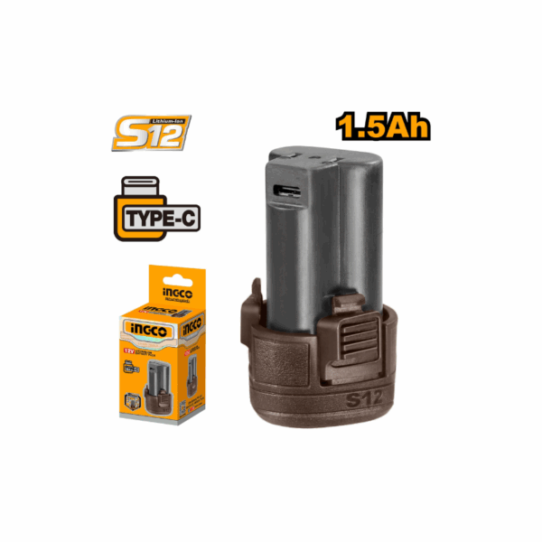 Ingco Lithium-Ion Battery Pack 12V 1.5Ah with USB Type-C Port FBLI12153