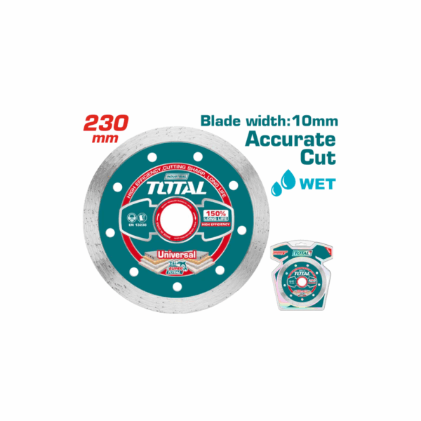 Total Wet Diamond Cutting Disc 230mm for Stone, Concrete, Brick, Granite, Marble Cutting TAC2122301