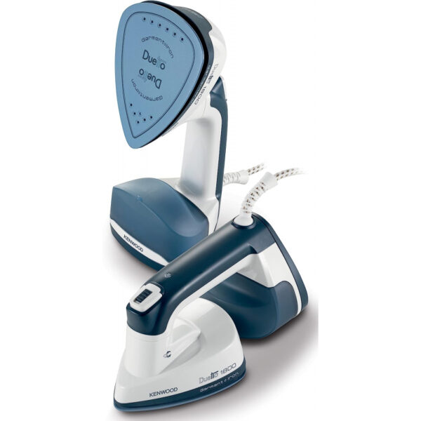 Kenwood 2-in-1 Garment Steamer + Steam Iron 1000W with Rotary Plate Ceramic Soleplate LED Light GSP40.000WB
