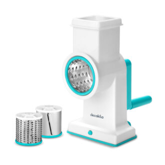 Decakila Manual Grater - SS Blade Easy to Use Safety Design Veggie Chopper Onion Chopper Vegetable Chopper with Container KMTT086W