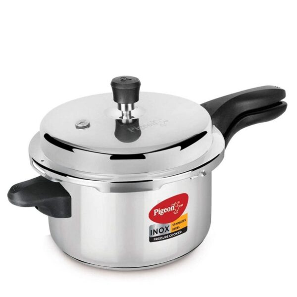 Pigeon Pressure Cooker 5L Deluxe Aluminium Outer Lid Gas Stove Compatible Ergonomically Designed Handle PP5