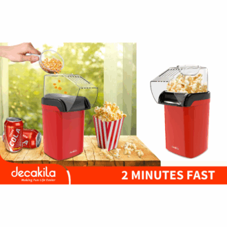 Decakila Hot Air Popcorn Popper 1200W Home Popcorn Maker With Measuring Cup Capacity 0.27 L KETT009R