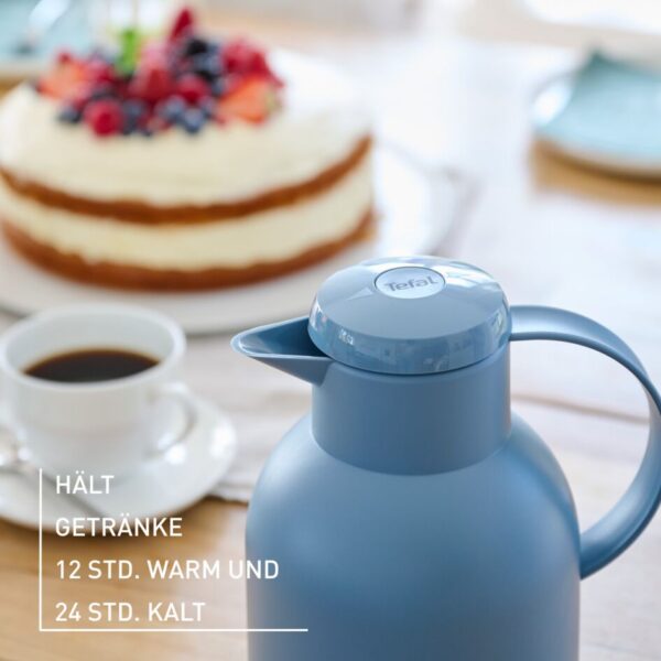 Tefal Samba Jug 1 Liter Blue Isothermal Jug Translucent Vacuum Flask Plastic-Polypropylenex (PP) Glass Liner K3035312 F4010110