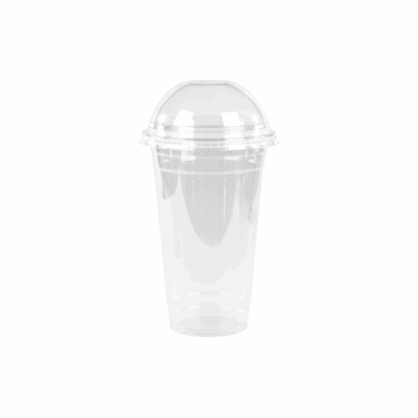 Khaleej Pack Clear Pet Glass 16 OZ with Dome Lid (Pack of 1000)