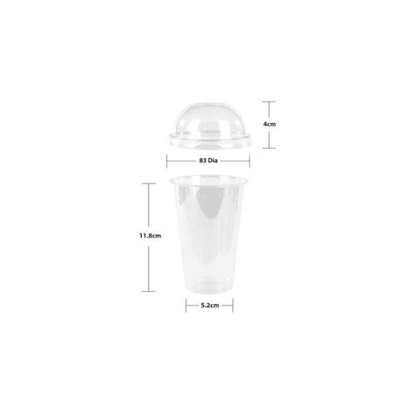 Khaleej Pack Clear Pet Glass 12 OZ with Dome Lid (Pack of 1000)