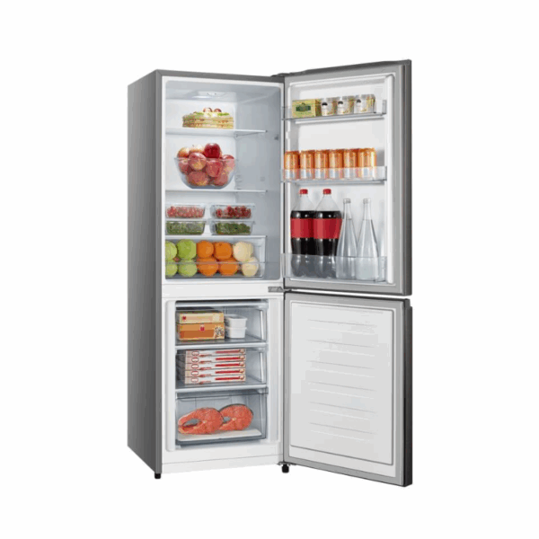 Hisense Refrigerator 223L Double Door, Bottom Freezer, Titanium Silver H300BTS