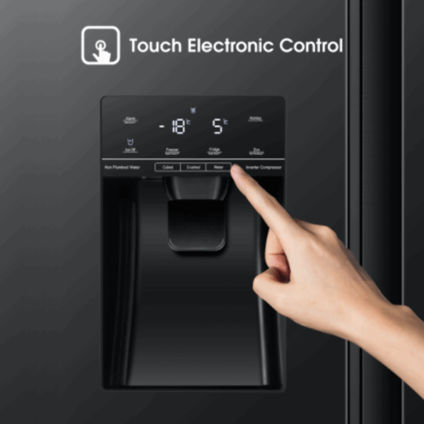 Hisense Refrigerator 535L Side By Side Door, Water Dispenser & Ice Maker with Inverter Technology H700SMI-IDL