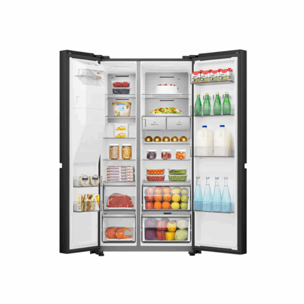 Hisense Refrigerator 601L Side By Side Door, Water & Ice Dispenser, Black Stainless Steel H780SB-IDL